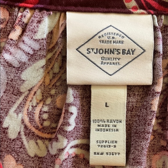 St Johns Bay NWT Lightweight Paisley Bohemian Print Dress - Picture 14 of 15